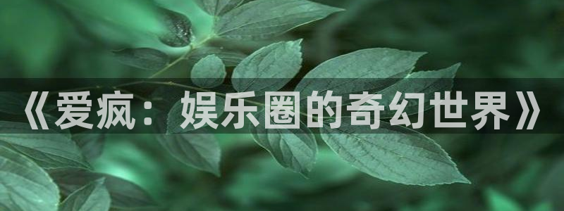 天天welcome大厅购彩：《爱疯：娱乐圈的奇幻世界》